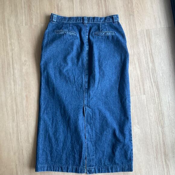 Lee Vintage Size Maxi Jean Denim Skirt Dark Wash - Picture 9 of 12